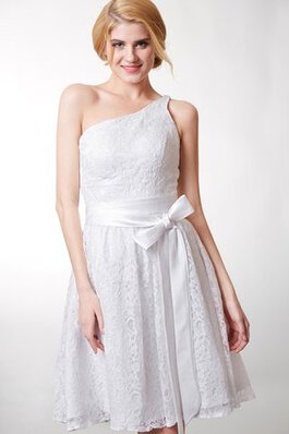 Robe de graduation nature romantique d'épaule asymétrique ligne a fermeutre eclair