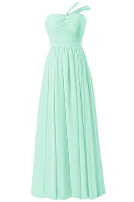 Robe demoiselle d'honneur plissage naturel jusqu'au sol avec chiffon ruché
