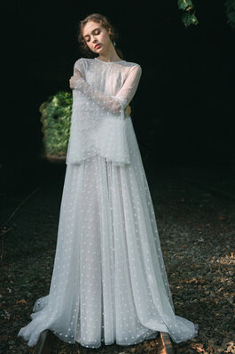 Robe de mariée fermeutre eclair avant-gardiste jusqu'au sol longue femme branché