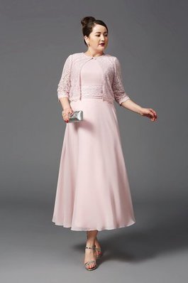 Robe mère de mariée longue ligne a avec sans manches au niveau de cou en chiffon