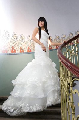 Robe de mariée de sirène avec perle de bustier longueru au niveau de sol fermeutre eclair