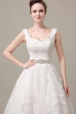 Robe de mariée elégant simple v encolure ligne a au bord de la mer