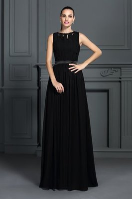 Robe de soirée longue impressioé formelle en chiffon encolure ronde