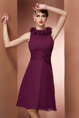 Prinzessin A Linie Normale Taille Hoher Ausschnitt Brautjungfernkleid mit Blume