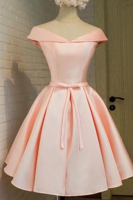 Normale Taille Ärmelloses Satin Ballkleid mit Schleife mit Gürtel