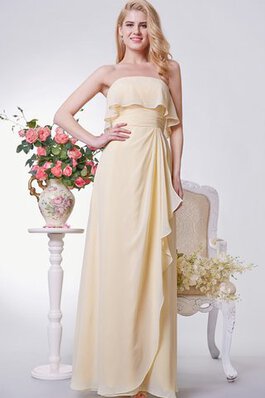 Ärmelloses drapiertes A-Line Chiffon legeres luxus Brautjungfernkleid