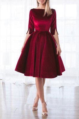 Robe de cocktail de velours fascinant en 3/4 manche bref simple