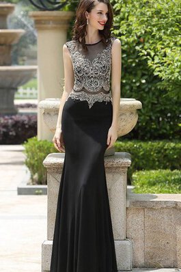 Robe de bal naturel longueru au niveau de sol manche nulle gaine de col bateau