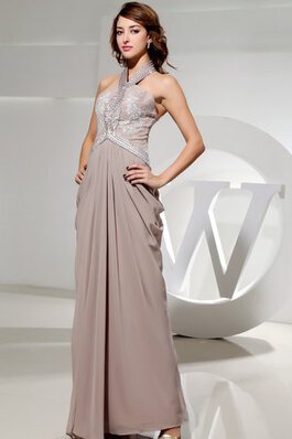 Robe de soirée longue avec chiffon avec perle appliques avec sans manches