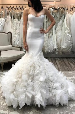 Dom Aufregend Meerjungfrau Stil Organza Schlichtes Brautkleid