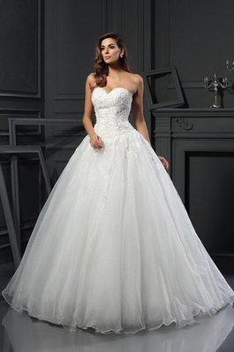 Robe de mariée classique longue manche nulle de tour de ceinture empire avec perle