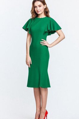 Vestido de Madrina de Corte Recto de Corte Sirena de Hasta la Rodilla de Manga de Campana