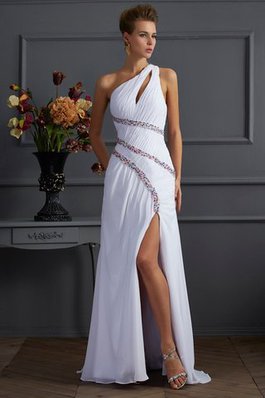 Robe de bal longue collant manche nulle avec perle de traîne courte