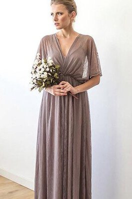 Abito mamma Sposa V-Scollo Semplice Elegante Formale E Informale con Increspato Impero