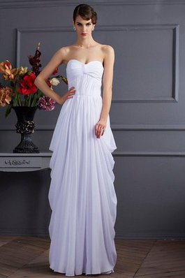 Drapiertes Herz-Ausschnitt Plissiertes Anständiges Abendkleid aus Chiffon