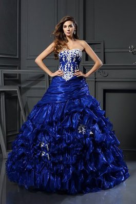 Robe de quinceanera cordon jusqu'au sol appliques textile en tulle de mode de bal