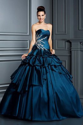 Robe de quinceanera avec sans manches de mode de bal de bustier cordon avec perle