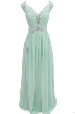 Robe demoiselle d'honneur naturel avec cristal avec manche courte v encolure avec zip