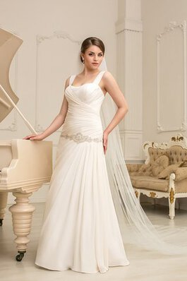 Abito da Sposa Senza Maniche A Terra Allacciato A-Line sexy Quadrato