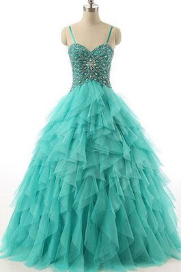 Abito da Ballo Ball Gown A Terra in Paillette con Fusciacca con Nastro con paillette