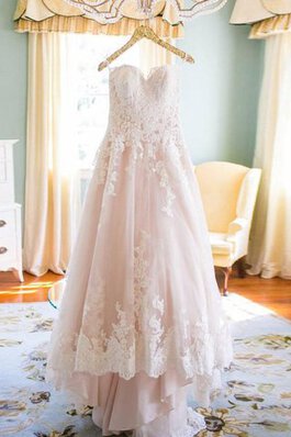 Duchesse-Linie Ärmellos sexy romantisches Brautkleid aus Spitze mit Plissierungen
