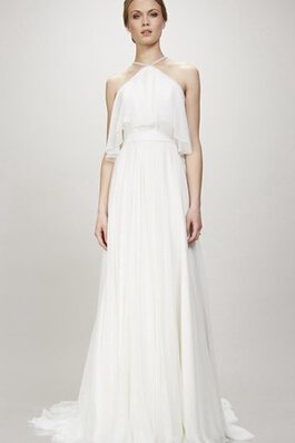 Robe de mariée plissage simple de dos nu milieu de traîne moyenne