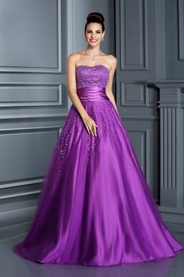 Duchesse-Linie Ärmelloses Herz-Ausschnitt Bodenlanges Quinceanera Kleid aus Satin