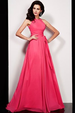 Chiffon Ärmelloses Normale Taille Hoher Kragen Ballkleid mit Schleife