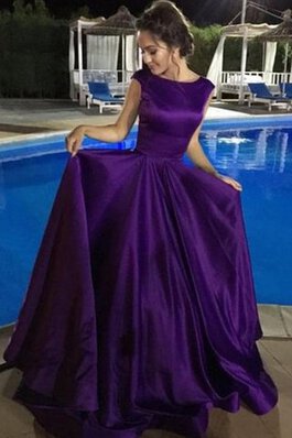 Elegante Vestido de Fiesta de Corte-A de Hasta el suelo de Cremallera de Barco