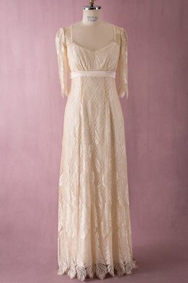 Robe de mariée nature facile v encolure jusqu'au sol ligne a