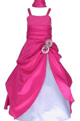 A linie pick up bodenlanges Blumenmädchenkleid mit Schmetterlingsknoten mit Rüschen