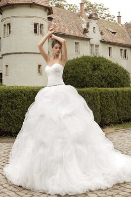 Robe de mariée avec cristal avec sans manches ligne a longueur au ras du sol de col en cœur