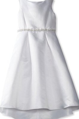 Robe de cortège enfant avec zip de col bateau ligne a avec sans manches textile taffetas