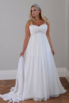 Robe de mariée romantique elégant a-ligne de traîne moyenne avec lacets