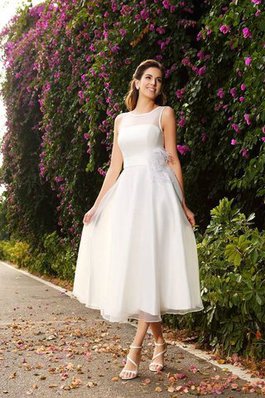 Clasico Vestido de Novia de Cremallera de Largo con Cintas