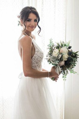 Abito da sposa schiena nuda senza maniche a sala in pizzo semplice favoloso