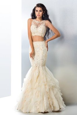 Robe de bal longue attirent manche nulle avec perle fermeutre eclair