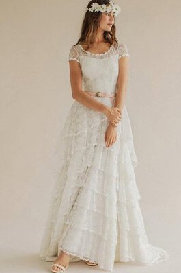 Robe de mariée delicat classique avec nœud ligne a avec gradins