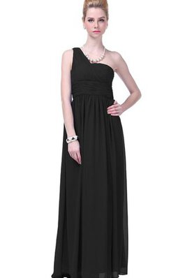 Vestido de Dama de Honor de Corte-A de Natural de Hasta el suelo de Un sólo hombro