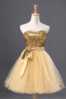 Robe fête de la rentrée naturel brillant en satin textile en tulle de col en cœur