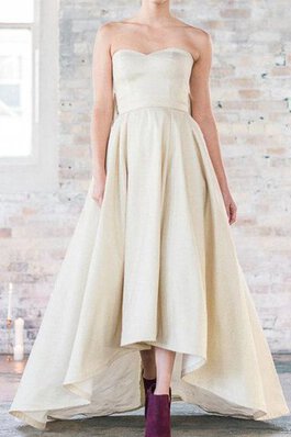 Vorn kurz hinten lang A-Line bescheidenes luxus Brautjungfernkleid mit Schmetterlingsknoten