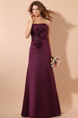 Robe demoiselle d'honneur luxueux de bustier avec fleurs en satin avec perle