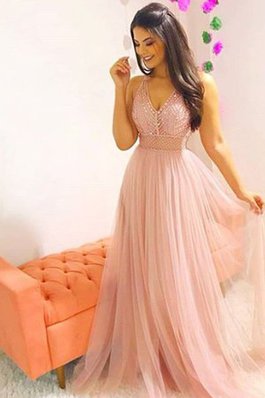 Vestido de Noche de Corte-A de Corte princesa de Escote en V de Linda