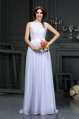 Abito da Sposa Elegante in Chiffon A Terra Lunghi Cerniera