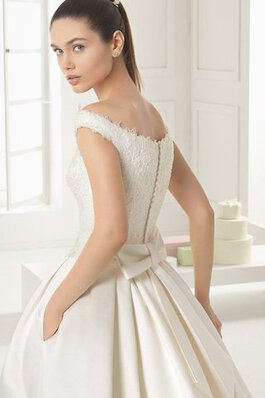 Robe de mariée naturel classique branle de traîne moyenne manche nulle