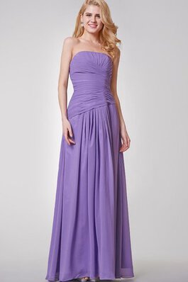 Robe demoiselle d'honneur plissé distinguee romantique a-ligne avec chiffon