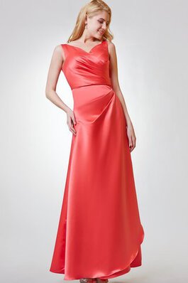 Chiffon V-Ausschnitt gerüschtes A-Linie prächtiges bescheidenes Brautjungfernkleid