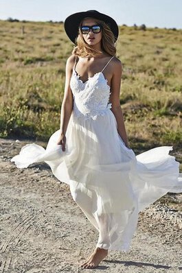 Abito da Sposa Conotta con Applique Cuore a riva Formale E Informale Schiena Nuda