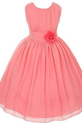 Robe de cortège enfant plissage en tulle longueur au ras du sol col u profond avec fleurs