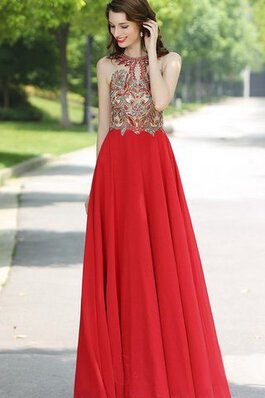 Empire Nackenband Chiffon bodenlanges Ballkleid mit Applikation